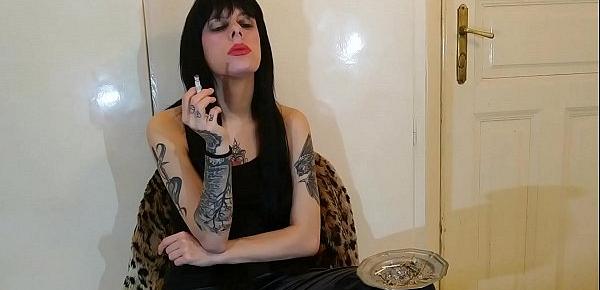  Beth Kinky - Sexy goth domina smoking pt1 HD